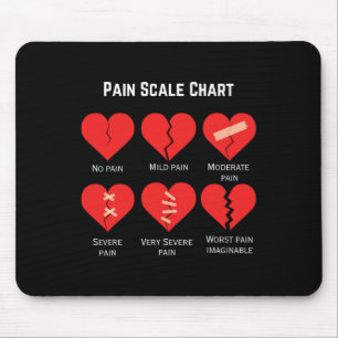 Pain Scale Chart Design For Funny Valentine's Day Mouse Mat