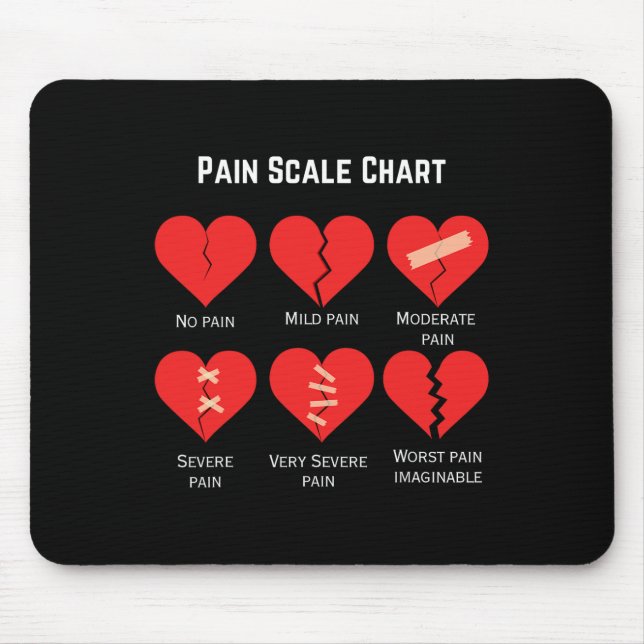 Pain Scale Chart Design For Funny Valentine's Day  Mouse Mat (Front)