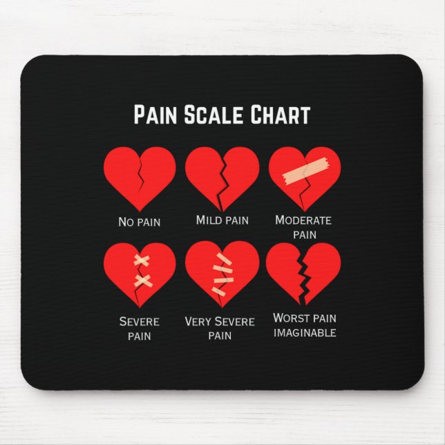 Pain Scale Chart Design For Funny Valentines Day  Mouse Mat (Front)