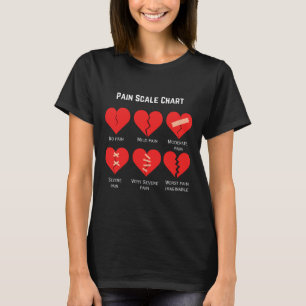 Pain Scale Chart Design For Funny Valentine's Day T-Shirt