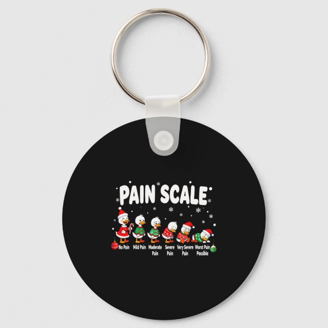 Pain Scale Cute Duck Christmas Nurse Triage Pain E Key Ring (Front)