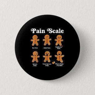 Pain Scale Funny Gingerbread Christmas Nurse Pain  6 Cm Round Badge