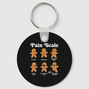 Pain Scale Funny Gingerbread Christmas Nurse Pain  Key Ring
