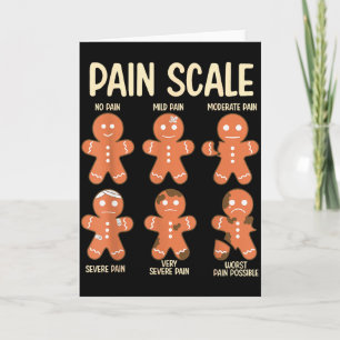 Pain Scale Funny Gingerbread Man Christmas Nurse H Card