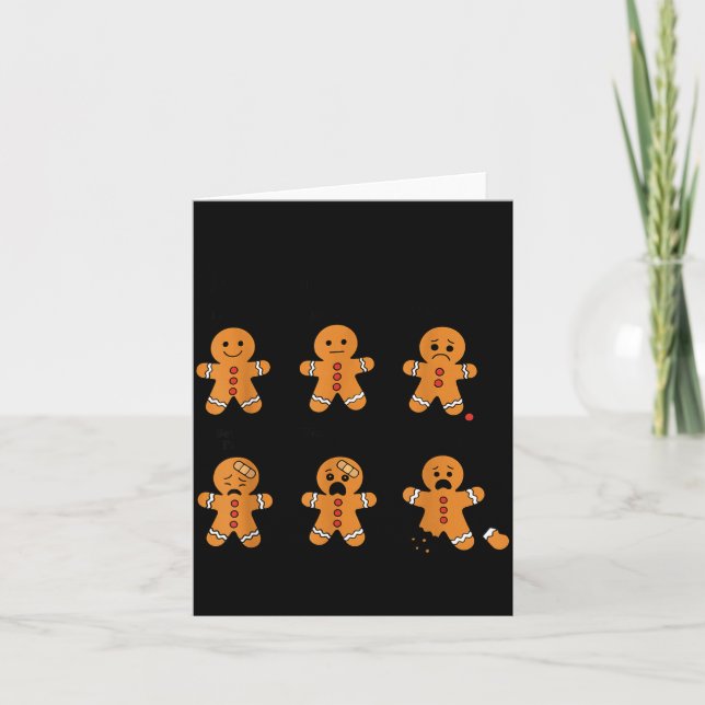 Pain Scale Funny Gingerbread Man Christmas Nurse H Card (Front)
