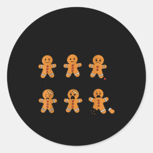 Pain Scale Funny Gingerbread Man Christmas Nurse H Classic Round Sticker