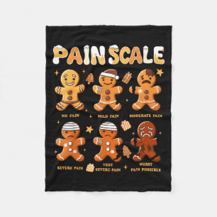 Pain Scale Funny Gingerbread Man Christmas Nurse H Fleece Blanket