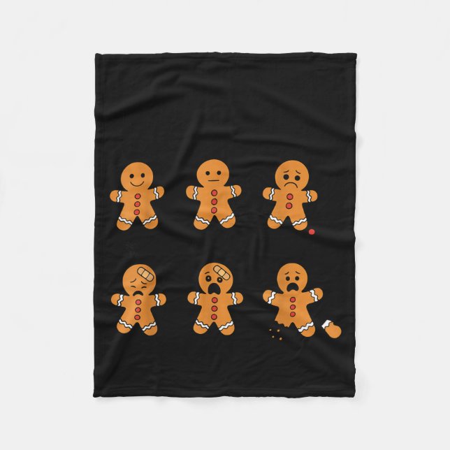 Pain Scale Funny Gingerbread Man Christmas Nurse H Fleece Blanket (Front)