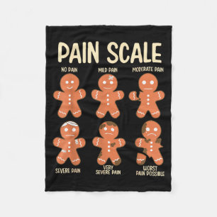 Pain Scale Funny Gingerbread Man Christmas Nurse H Fleece Blanket