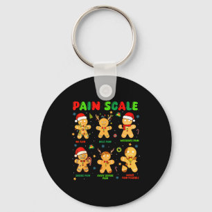 Pain Scale Funny Gingerbread Man Christmas Nurse H Key Ring