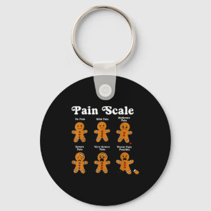Pain Scale Funny Gingerbread Man Christmas Nurse H Key Ring