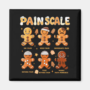 Pain Scale Funny Gingerbread Man Christmas Nurse H Magnet