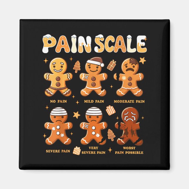 Pain Scale Funny Gingerbread Man Christmas Nurse H Magnet (Front)