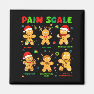 Pain Scale Funny Gingerbread Man Christmas Nurse H Magnet