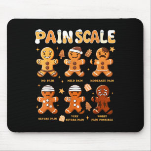 Pain Scale Funny Gingerbread Man Christmas Nurse H Mouse Mat