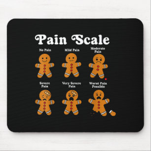 Pain Scale Funny Gingerbread Man Christmas Nurse H Mouse Mat