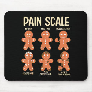 Pain Scale Funny Gingerbread Man Christmas Nurse H Mouse Mat