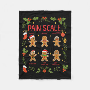 Pain Scale Gingerbread Essment Rn Er Nurse Christm Fleece Blanket