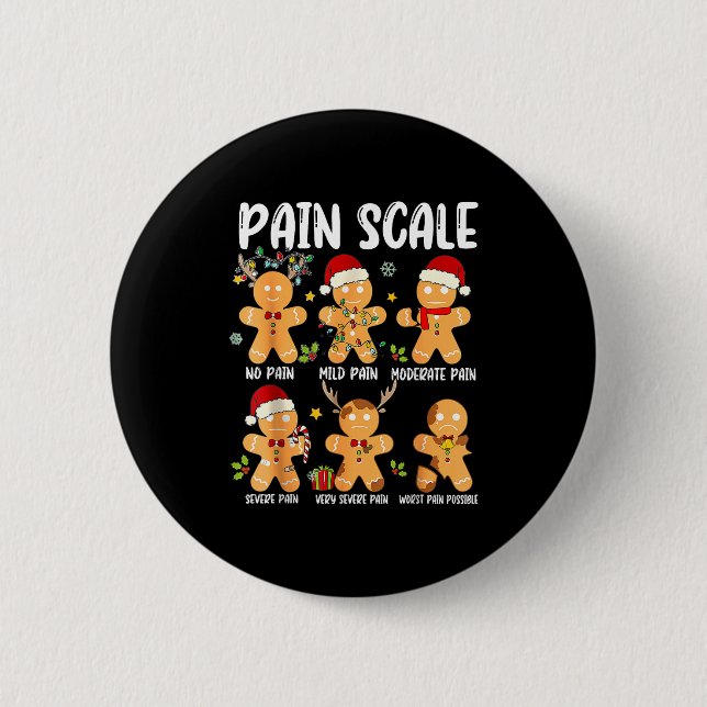 Pain Scale Gingerbread Trauma Nurse Christmas Nurs 6 Cm Round Badge (Front)