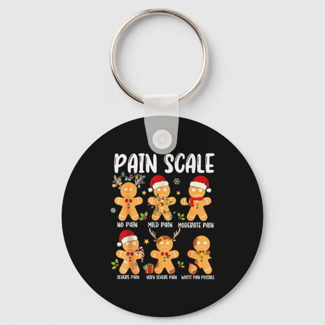 Pain Scale Gingerbread Trauma Nurse Christmas Nurs Key Ring (Front)