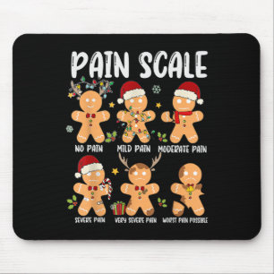 Pain Scale Gingerbread Trauma Nurse Christmas Nurs Mouse Mat