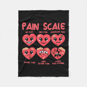 Pain Scale Heart Candy Trauma Nurse Triage Valenti Fleece Blanket