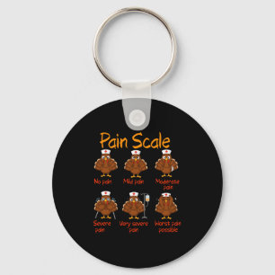 Pain Scale Nurse Turkey Thanksgiving Trauma Funny Key Ring