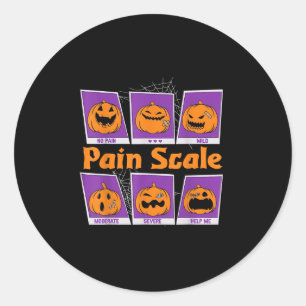 Pain Scale Retro Halloween Nurse Triage And Pain E Classic Round Sticker