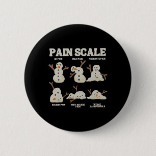 Pain Scale Snowman Funny Nurse Christmas Icu Nurse 6 Cm Round Badge