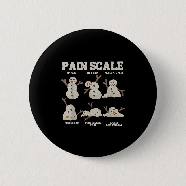 Pain Scale Snowman Funny Nurse Christmas Icu Nurse 6 Cm Round Badge (Front)