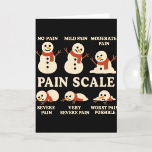 Pain Scale Snowman Funny Nurse Christmas Icu Nurse Card