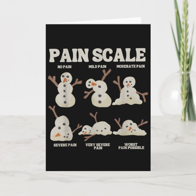 Pain Scale Snowman Funny Nurse Christmas Icu Nurse Card (Front)