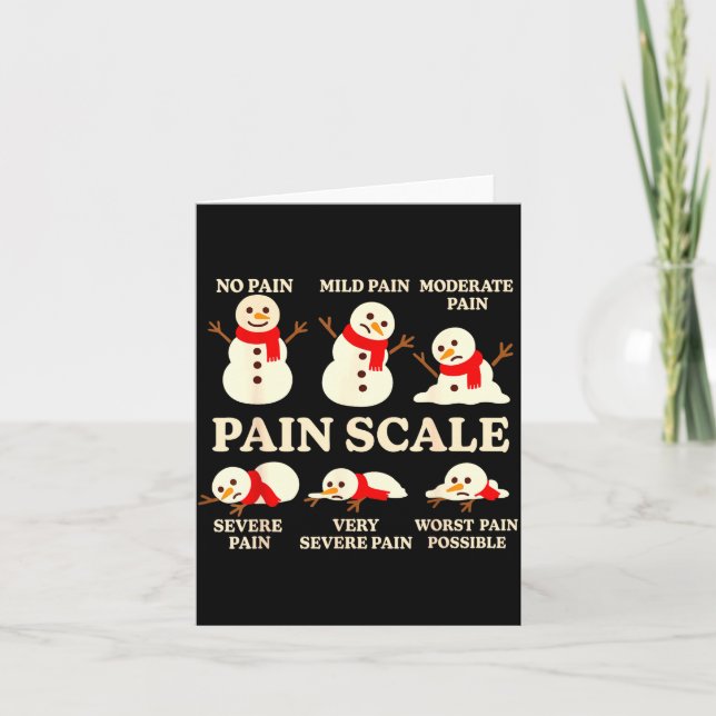 Pain Scale Snowman Funny Nurse Christmas Icu Nurse Card (Front)