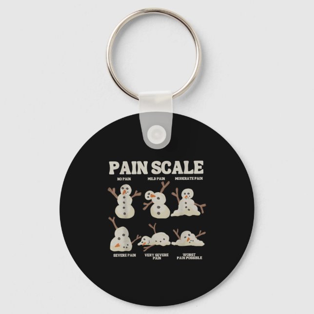 Pain Scale Snowman Funny Nurse Christmas Icu Nurse Key Ring (Front)