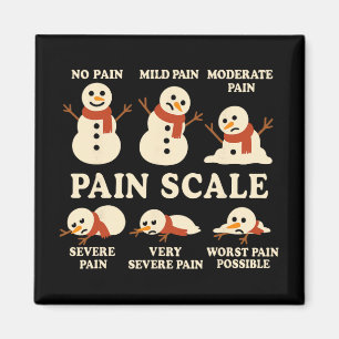 Pain Scale Snowman Funny Nurse Christmas Icu Nurse Magnet