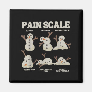 Pain Scale Snowman Funny Nurse Christmas Icu Nurse Magnet