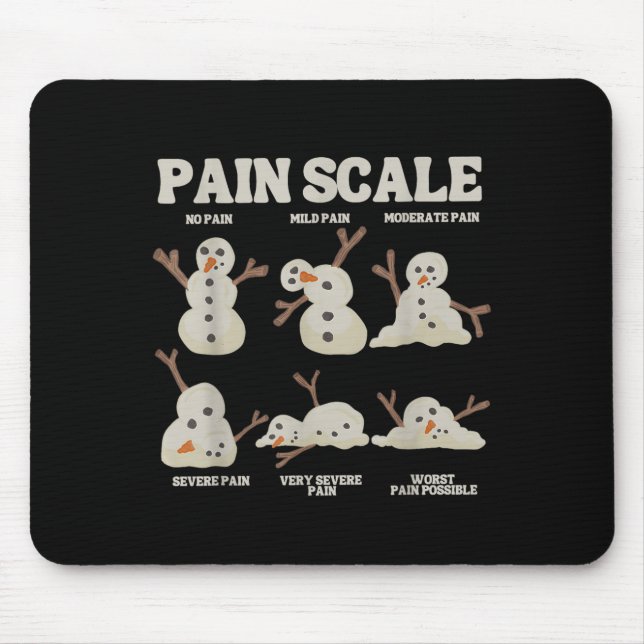 Pain Scale Snowman Funny Nurse Christmas Icu Nurse Mouse Mat (Front)