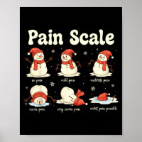 Pain Scale Snowman Funny Nurse Christmas Icu Nurse