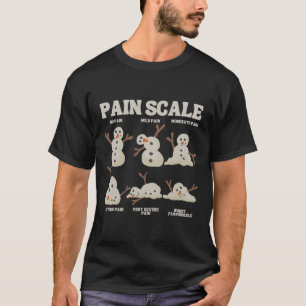 Pain Scale Snowman Funny Nurse Christmas Icu Nurse T-Shirt