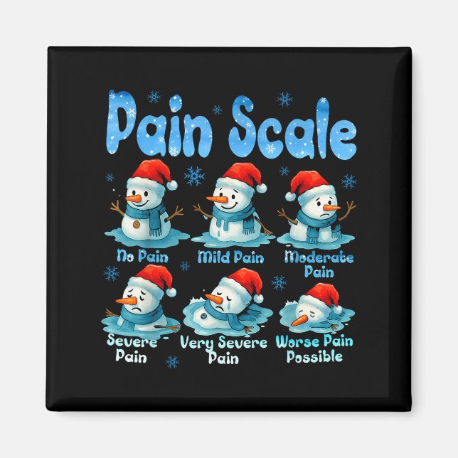 Pain Scale Snowman Healthcare Worker Pain Essment  Magnet (Front)