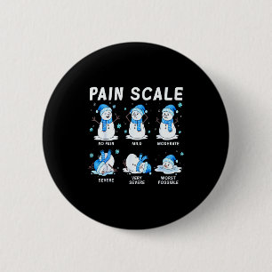 Pain Scale Snowman Nurse Christmas Xmas Snow Pajam 6 Cm Round Badge