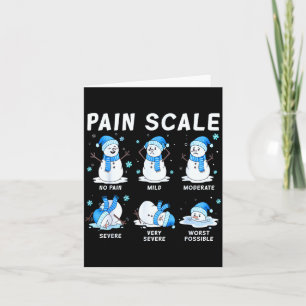 Pain Scale Snowman Nurse Christmas Xmas Snow Pajam Card