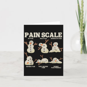 Pain Scale Snowman Nurse Christmas Xmas Snow Pajam Card
