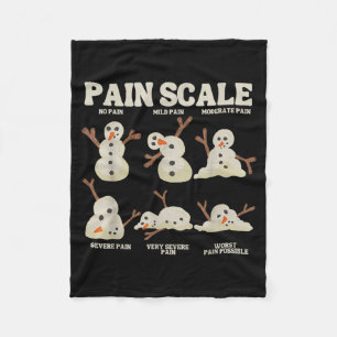 Pain Scale Snowman Nurse Christmas Xmas Snow Pajam Fleece Blanket