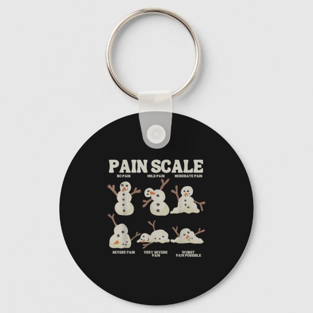 Pain Scale Snowman Nurse Christmas Xmas Snow Pajam Key Ring (Front)