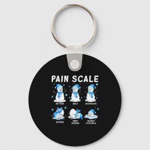 Pain Scale Snowman Nurse Christmas Xmas Snow Pajam Key Ring