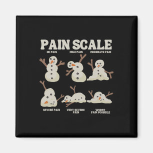 Pain Scale Snowman Nurse Christmas Xmas Snow Pajam Magnet