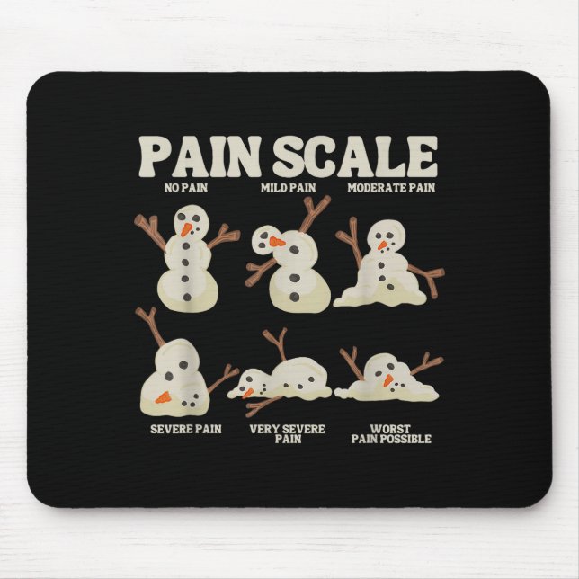 Pain Scale Snowman Nurse Christmas Xmas Snow Pajam Mouse Mat (Front)