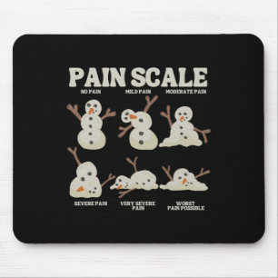 Pain Scale Snowman Nurse Christmas Xmas Snow Pajam Mouse Mat
