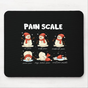 Pain Scale Snowman Nurse Christmas Xmas Snow Pajam Mouse Mat